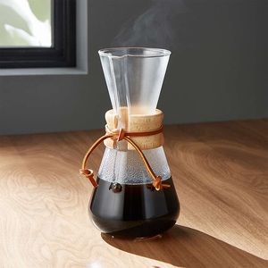 Chemex ® 3-Cup Glass Pour-Over Coffee Maker with Natural Wood Collar, CM-1C